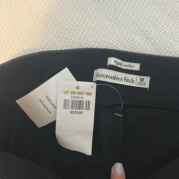 Abercrombie Vegan Leather Flare Pants - Picture 6 of 7
